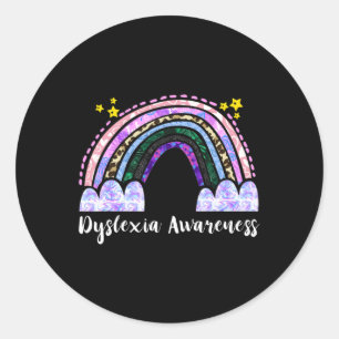 Adesivo Redondo Sensibilização Terapêutica Disléxica Arco-Íris