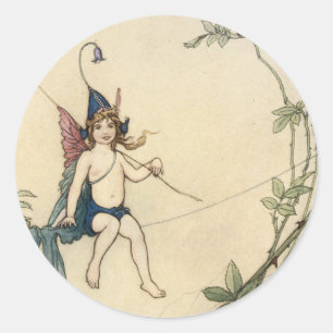 Adesivo Redondo Sentado no fio de uma aranha