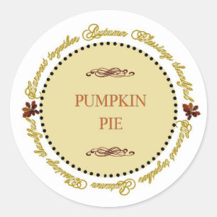 Adesivo Redondo Sentimentos de Ação de Graças Pumpkin Pie Labs