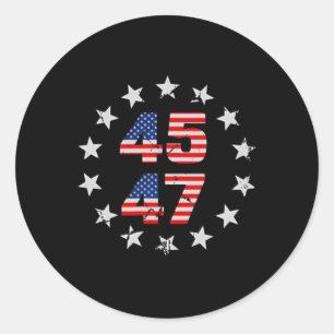 Adesivo Redondo Sentindo Excelente novamente Trump 2024 American F