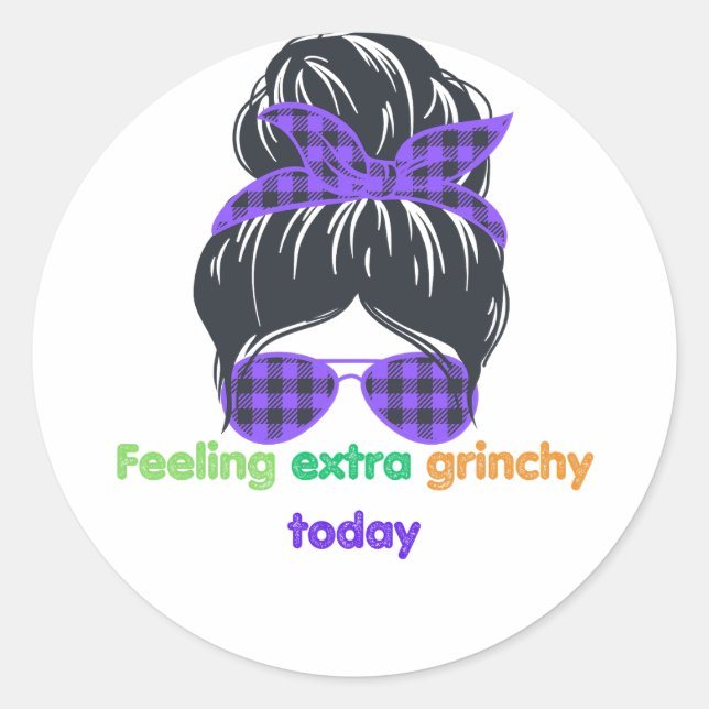 Adesivo Redondo Sentir-me muito irritante hoje (Frente)