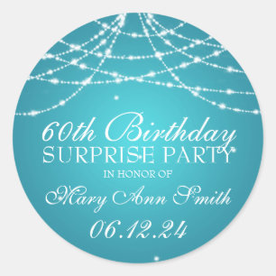 Adesivo Redondo Sequência de Festas de aniversário Surpresa de Tar