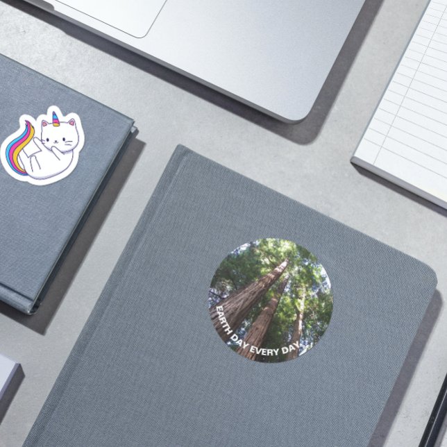 Adesivo Redondo Sequoia Árvores Foto do Dia da Terra (In Situ Book)