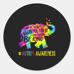 Adesivo Redondo Ser diferente autismo elefante conscientização tie