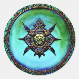 Adesivo Redondo Ser ousado como escudo Viking, resistente e forte