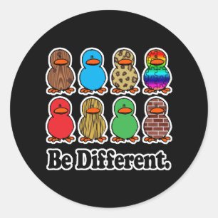 Adesivo Redondo Ser Patos Diferentes
