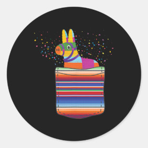 Adesivo Redondo Serape Pocket Pinata Mexicana Fiesta (não é uma ve