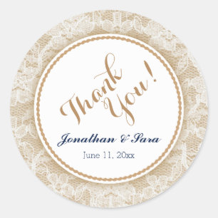 Adesivo Redondo Serapilheira e obrigado personalizado laço do