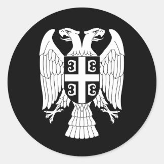 Adesivo Redondo Serbia coat of arms, double-headed white eagle