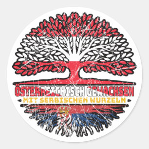 Adesivo Redondo Serbien Serbisch Österreichisch Österreich Baum