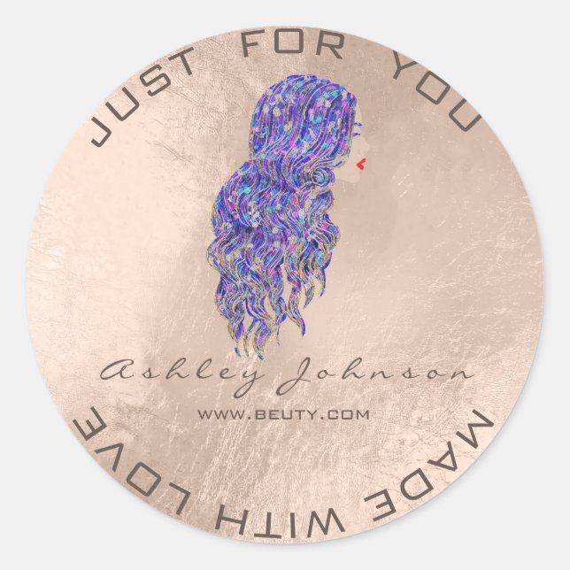 Adesivo Redondo Sereia Beauty Glitter Lash Makeup Hairdresser (Frente)