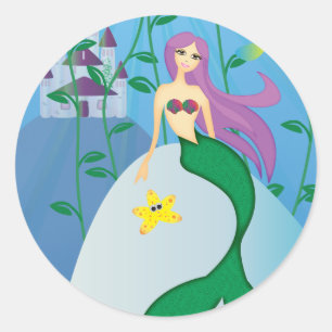 Adesivo Redondo Sereia bonito