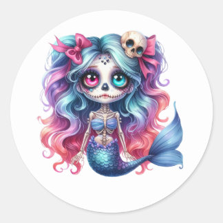 Adesivo Redondo Sereia de Halloween