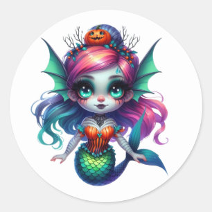 Adesivo Redondo Sereia de Halloween