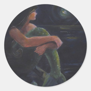 Adesivo Redondo Sereia e Lua