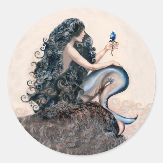 Adesivo Redondo Sereia e Rosa