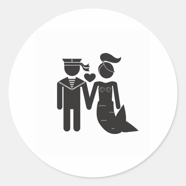 Adesivo Redondo Sereia e velejadora (Frente)