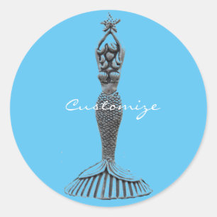 Adesivo Redondo Sereia que guardara a estrela Thunder_Cove