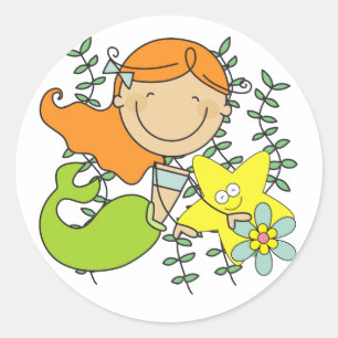 Adesivo Redondo Sereia Redhead