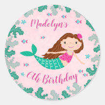 Sereia Rosa Sob O Aniversário Do Mar