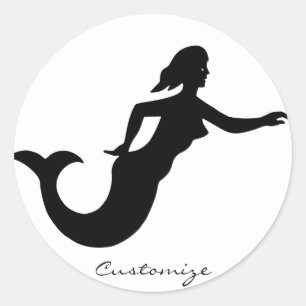 Adesivo Redondo Sereia Silhouette Thunder_Cove