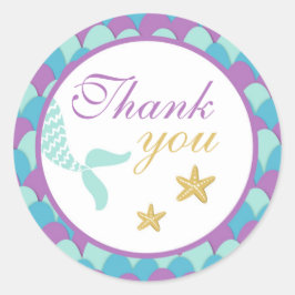 Adesivo Redondo Sereia Sob O Topper Do Cupcake Do Sea Sticker