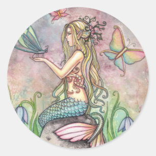 Adesivo Redondo Sereia Stickers by Molly Harrison
