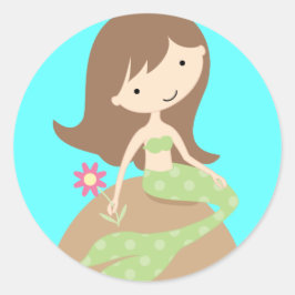 Adesivo Redondo Sereia Verde KRW