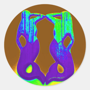 Adesivo Redondo sereias de observação roxa