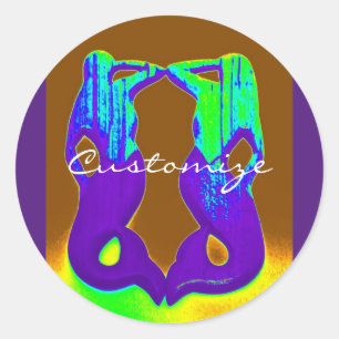 Adesivo Redondo sereias duplas roxas