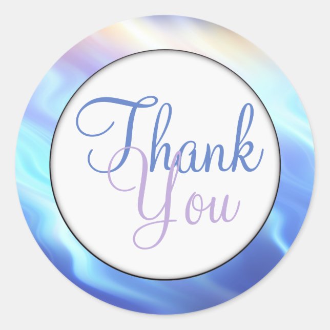 Adesivo Redondo Serene Aqua Turquoise Waves (Frente)