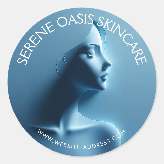 Adesivo Redondo Serene Beauty Skincare, Massagem, Spa (Frente)