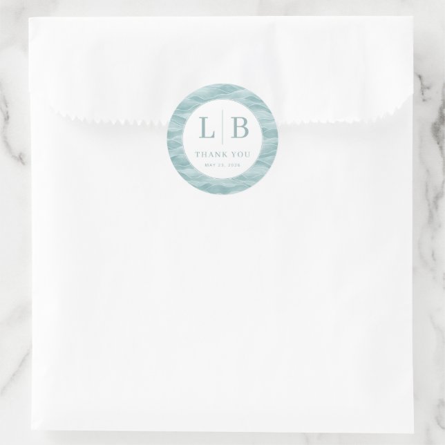 Adesivo Redondo Serene Blue Wave Oceanic (Bolsa)