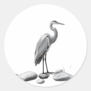 Adesivo Redondo Serene Heron Entre Pedras