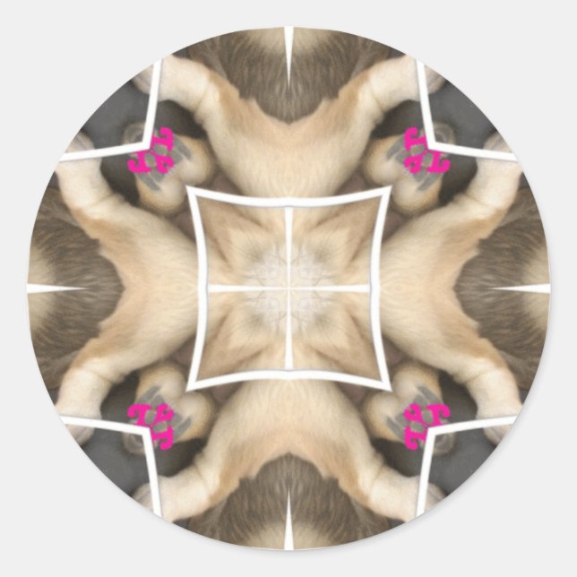 Adesivo Redondo Serengeti Splendor: Oculto de Animais Vibrantes (Frente)