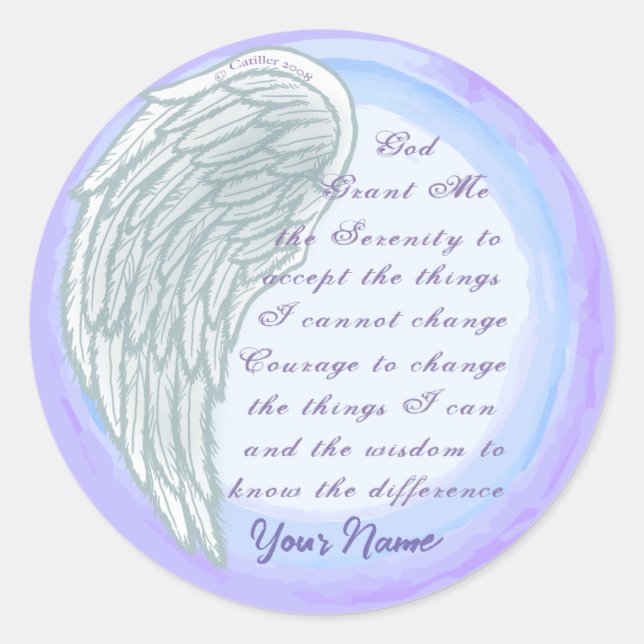 Adesivo Redondo Serenidade Oração: vinhetas cristãs (Frente)
