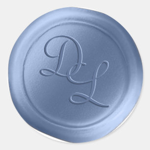 Adesivo Redondo Serenity Blue 2 - Letra Monogramx Seal