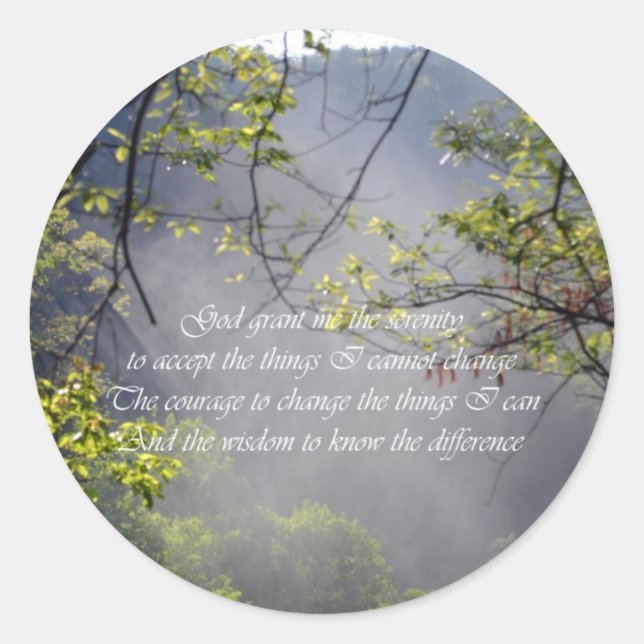 Adesivo Redondo Serenity Prayer (Frente)