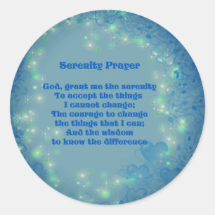 Adesivo Redondo Serenity Prayer Blue Hearts Inspiration