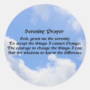 Adesivo Redondo Serenity Prayer Blue Sky Inspiração