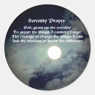 Adesivo Redondo Serenity Prayer Full Moon Inspiration