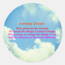 Adesivo Redondo Serenity Prayer Rainbow Blue Sky Inspiração
