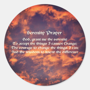 Adesivo Redondo Serenity Prayer Sky Clouds Inspiração
