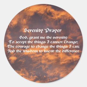 Adesivo Redondo Serenity Prayer Sky Clouds Inspiração