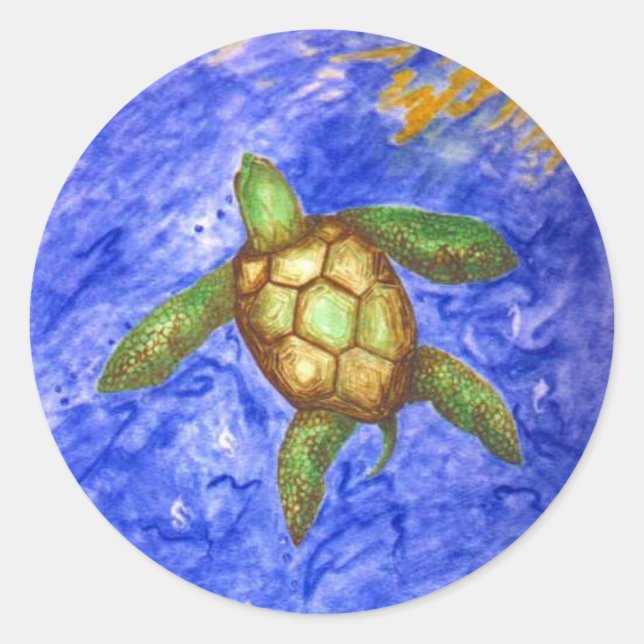 Adesivo Redondo Serenity Turtle (Frente)