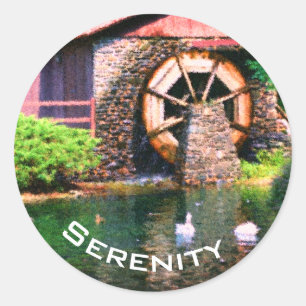 Adesivo Redondo Serenity Water Wheel Inspirational