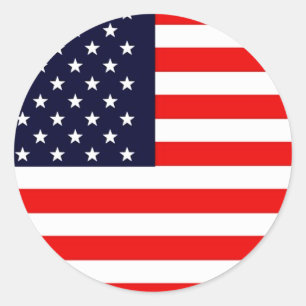 Adesivo Redondo Série AMERICANA da BANDEIRA dos EUA E.U.