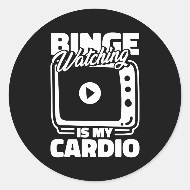 Adesivo Redondo Série Binge Observando Programas de Tv Mostrar Fil (Frente)