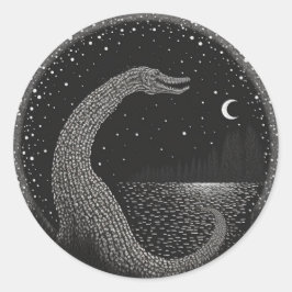 Adesivo Redondo Série Cryptid de Monstros de Meia-Viagem