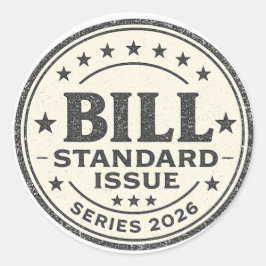 Adesivo Redondo Série de Emissão Padrão Bill 2026